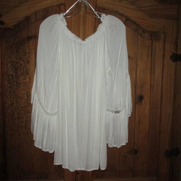 ELAN WhitWide Sleeve Pullover Blouse OS NWT - Picture 2 of 10